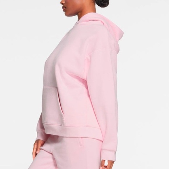 Skims cherry blossom pink cotton fleece oversized pullover hoodie - XS - Picture 5 of 7